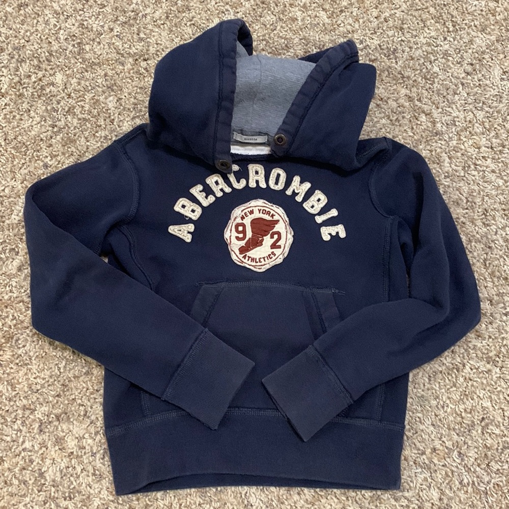Abercrombie Kids Navy pullover hoodie - Picture 1 of 3